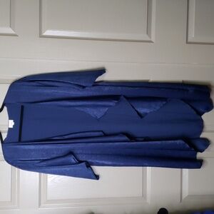 LuLaRoe Dark blue waterfall open front Cardigan duster kimono size medium